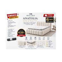 Anatolia Premium Çift Kişilik Yatak 160x200 Seti Baza Başlık Yatak Dahil Paket Yaylı Ortopedik Lüks Örme Kumaş