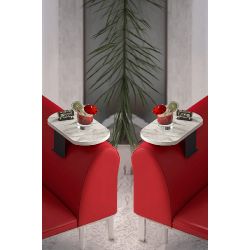 Ikili Yan Sehpa Seti Ayarlanabilir Tepsi Tasarim Modern Oval