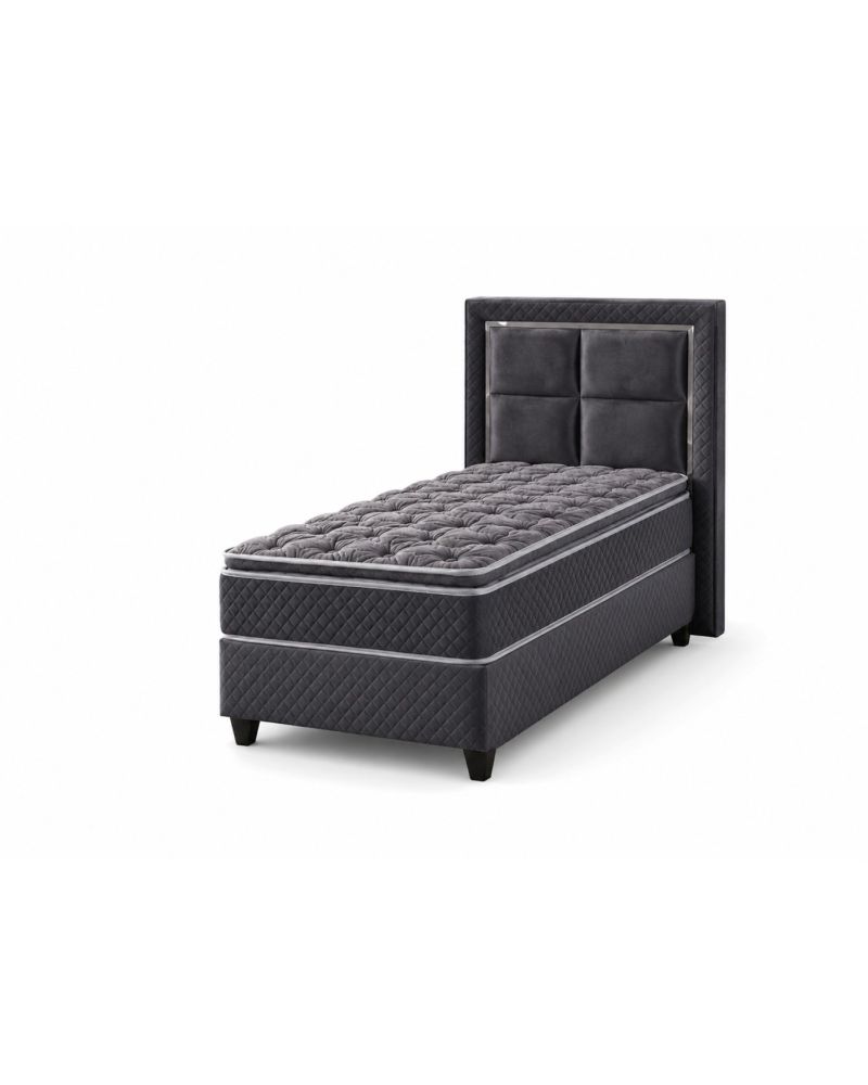Samatya Tek Kişilik Premium Yatak Seti Ortopedik Pocket Yaylı Sandıklı Baza Başlık Takımı 30 cm