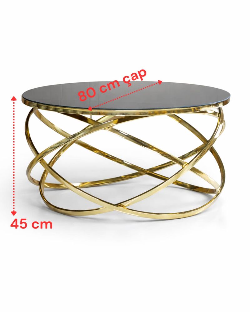 Elips Orta Sehpa – 80cm çap - Gold