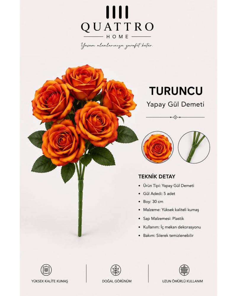 Yapay Gül Demeti Açık Pembe