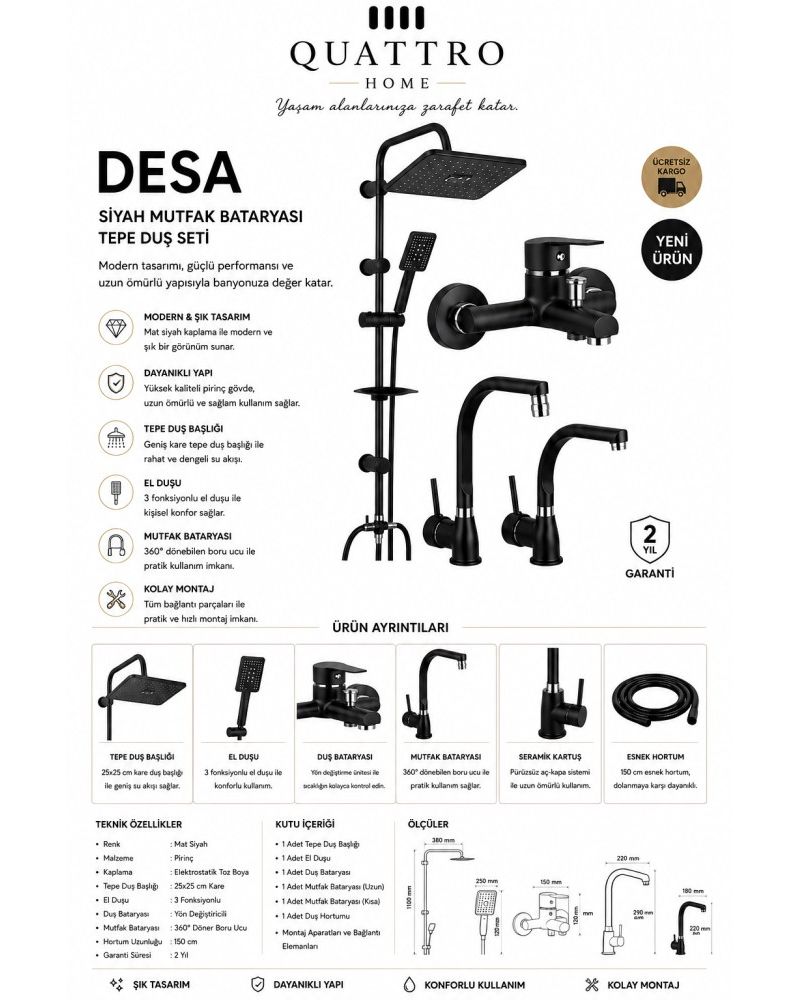 Desa Tepe Duş Seti,Mutfak ve Banyo Bataryası Set