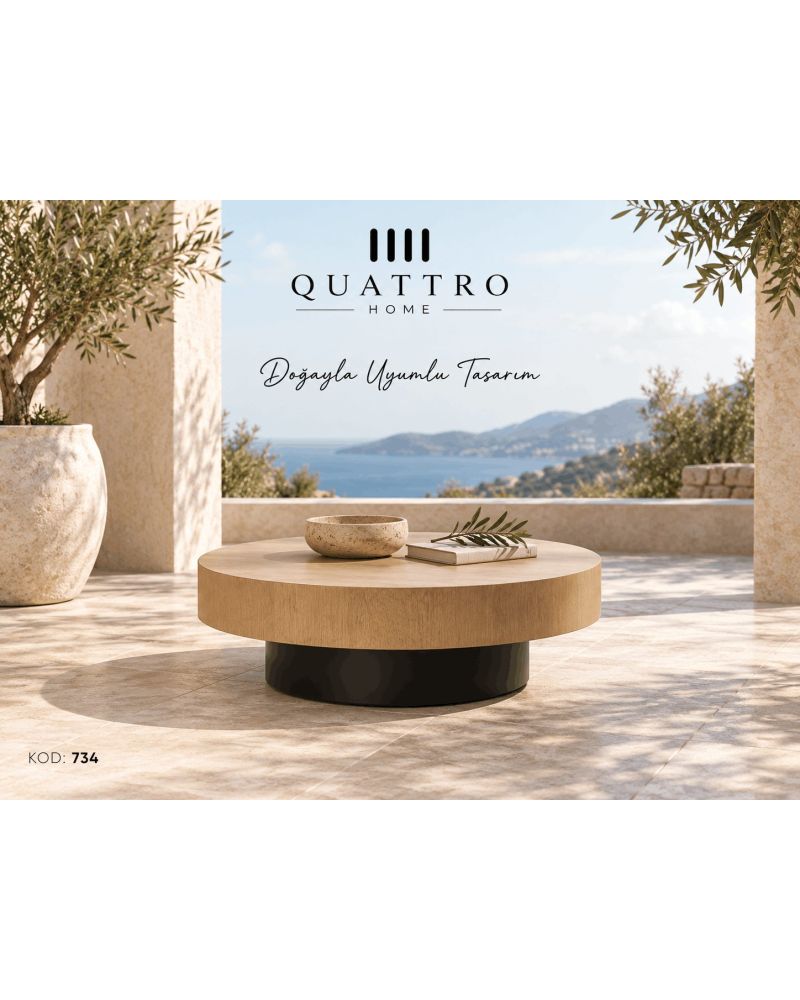 Lunora 734 Yuvarlak Orta Sehpa-Çap: 90 cm Yükseklik: 34 cm