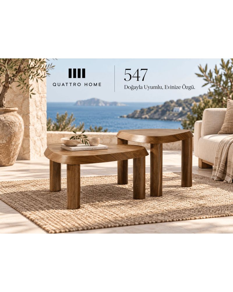 Lunera 547 İkili Ahşap Orta Sehpa Takımı-Büyük Sehpa: 110 × 71 cm Büyük Sehpa Yüksekliği: 42 cm Küçük Sehpa: 83 × 60 cm Küçük Sehpa Yüksekliği: 45 cm
