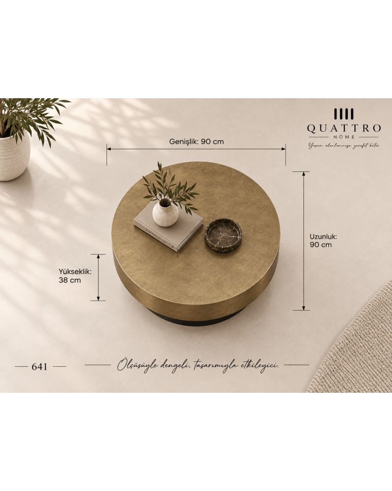 Virella 641 Yuvarlak Orta Sehpa-Ölçü: 90 × 90 × 38 cm