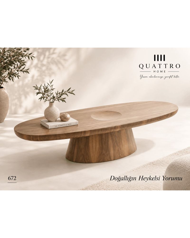 Lunessa 672 Ahşap Orta Sehpa-Ölçü: 165 × 60 × 40 cm