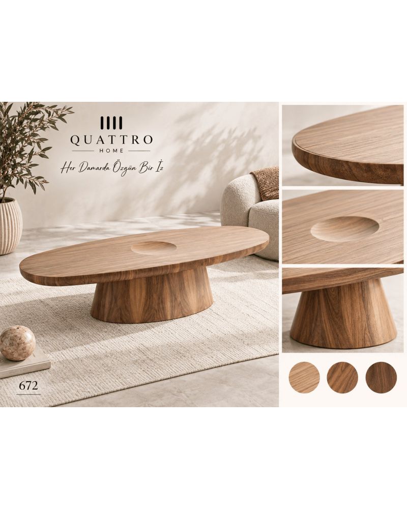 Lunessa 672 Ahşap Orta Sehpa-Ölçü: 165 × 60 × 40 cm