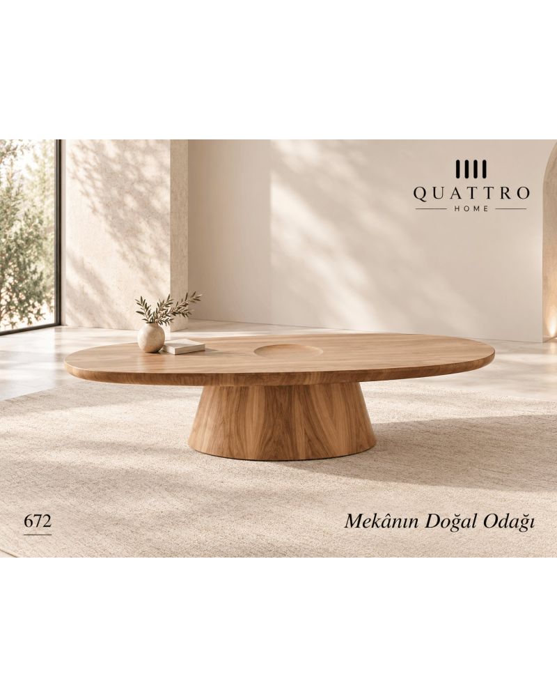 Lunessa 672 Ahşap Orta Sehpa-Ölçü: 165 × 60 × 40 cm