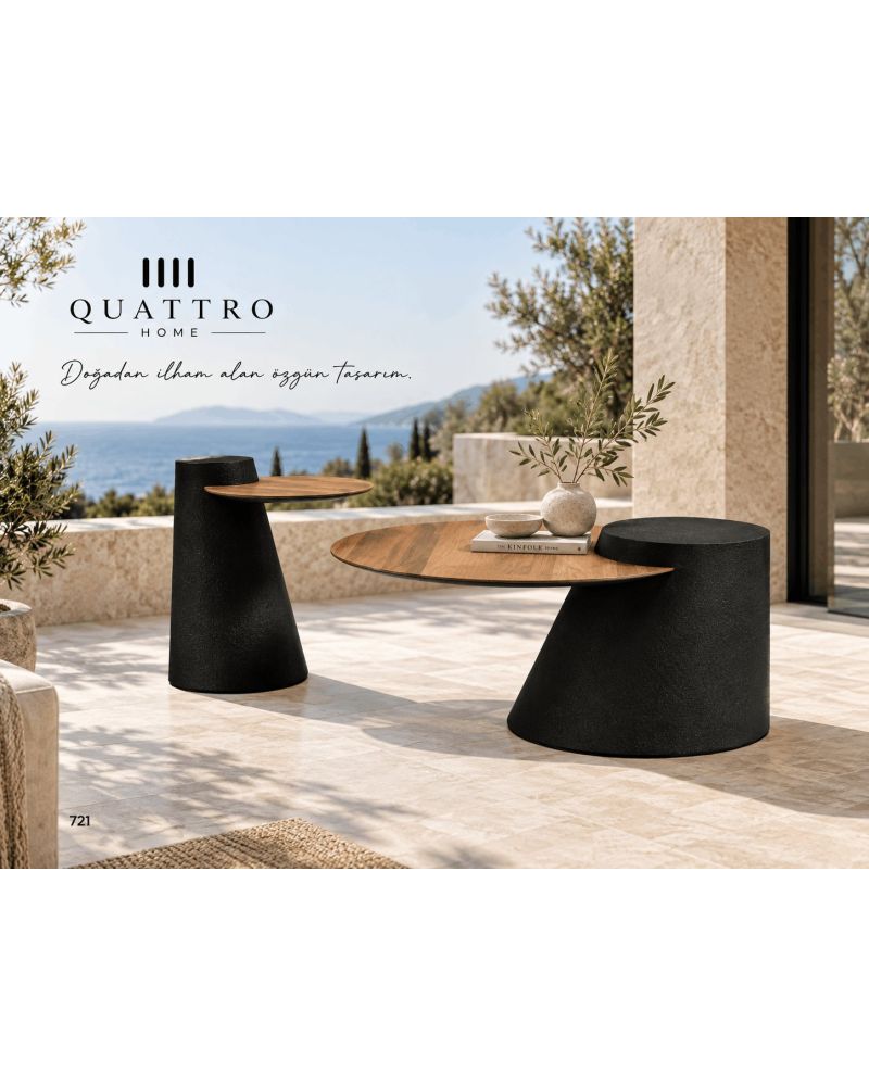 Arvena 721 İkili Orta Sehpa-Büyük Sehpa Tabla Ölçüsü: 103 × 58 cm Küçük Sehpa Tabla Ölçüsü: 85 × 45 cm Yükseklik: 41–51 cm