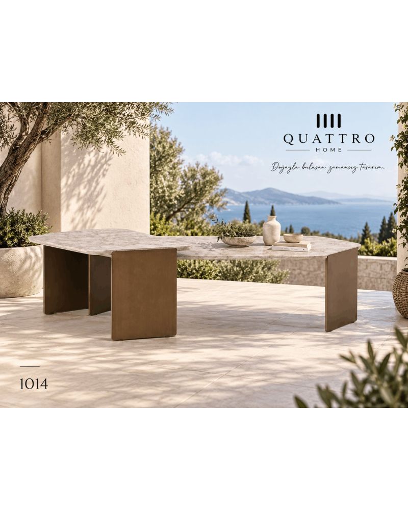 Varello 1014 İkili Orta Sehpa-Büyük Sehpa: 200 × 65 × 35 cm Küçük Sehpa: 70 × 55 × 42 cm