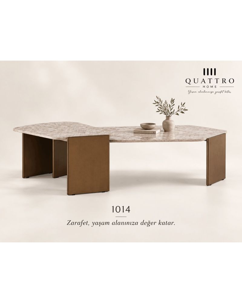 Varello 1014 İkili Orta Sehpa-Büyük Sehpa: 200 × 65 × 35 cm Küçük Sehpa: 70 × 55 × 42 cm