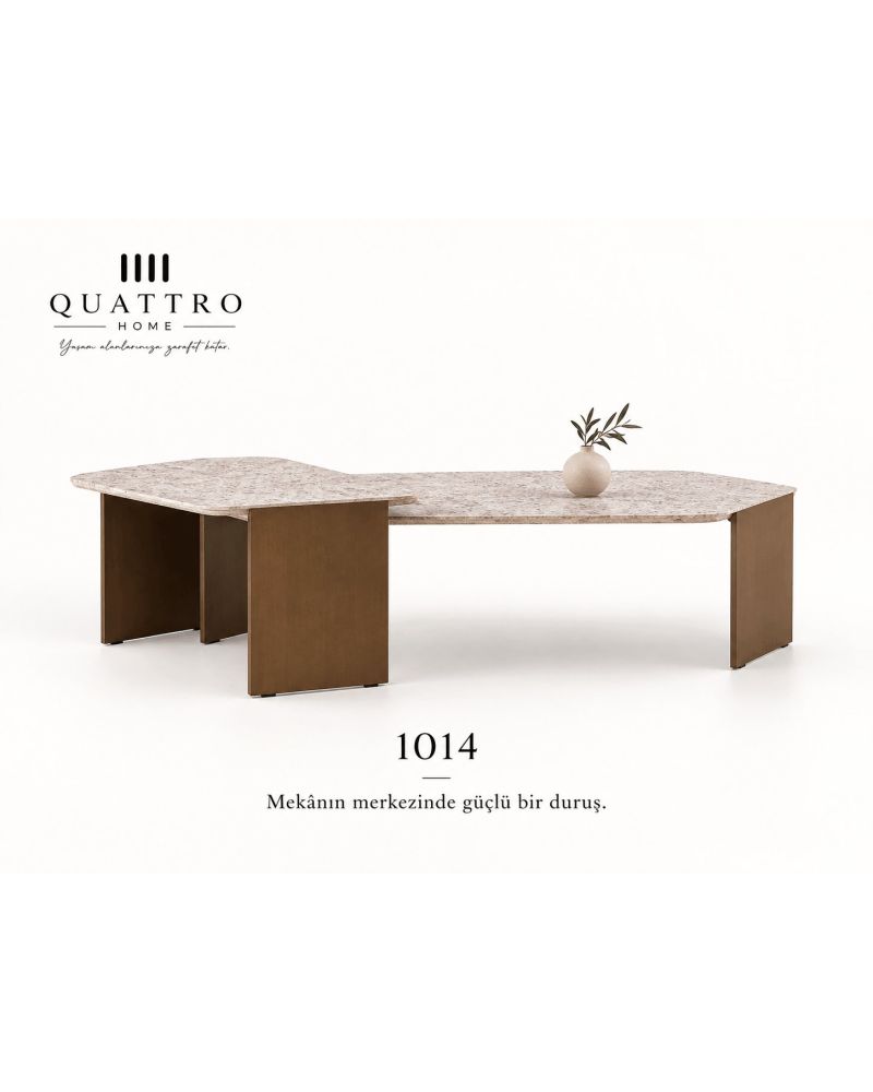 Varello 1014 İkili Orta Sehpa-Büyük Sehpa: 200 × 65 × 35 cm Küçük Sehpa: 70 × 55 × 42 cm