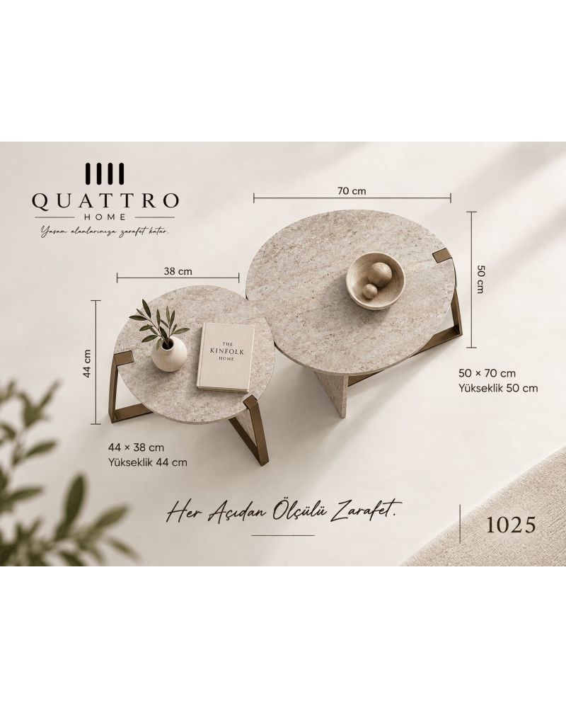 Lunera 1025 İkili Orta Sehpa-Büyük Sehpa: 70 × 50 cm Büyük Sehpa Yüksekliği: 50 cm Küçük Sehpa: 44 × 38 cm Küçük Sehpa Yüksekliği: 44 cm