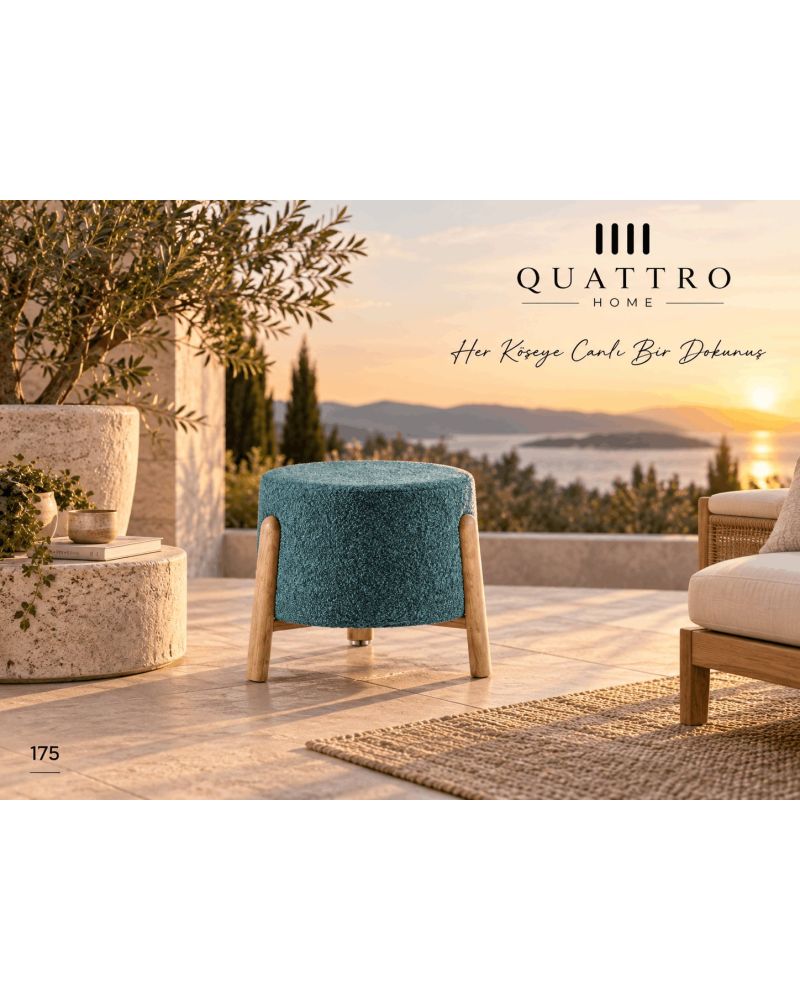 Lunessa 175 Dekoratif Puf-Genişlik: 45 cm Derinlik: 45 cm Yükseklik: 43 cm