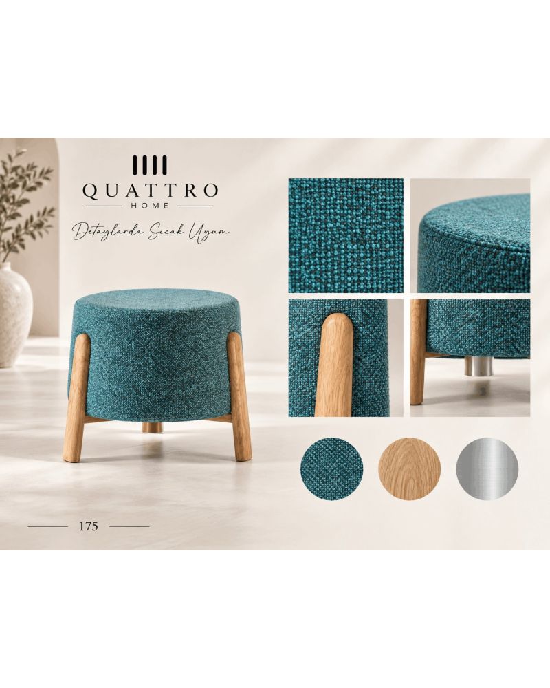 Lunessa 175 Dekoratif Puf-Genişlik: 45 cm Derinlik: 45 cm Yükseklik: 43 cm