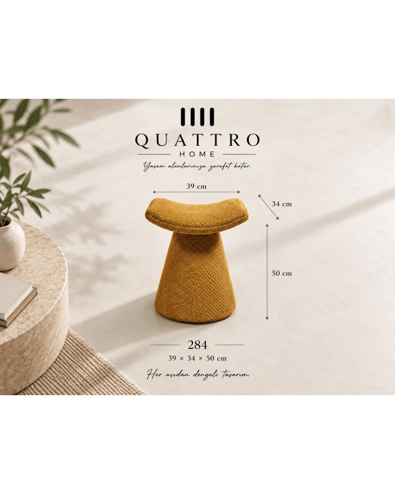 Mavera 284 Dekoratif Puf-Genişlik: 39 cm Derinlik: 34 cm Yükseklik: 50 cm