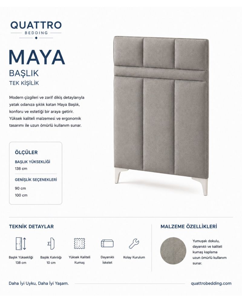 Maya Tek Kişilik Yatak Başlığı
