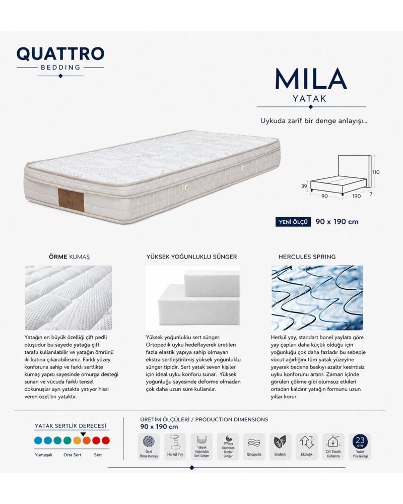 Mila Tek Kişilik Ortopedik Yatak