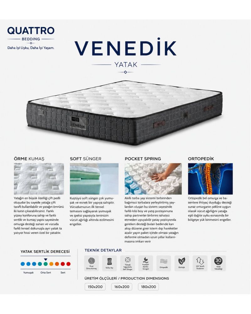 Venedik Çift Kişilik Ortopedik Yatak