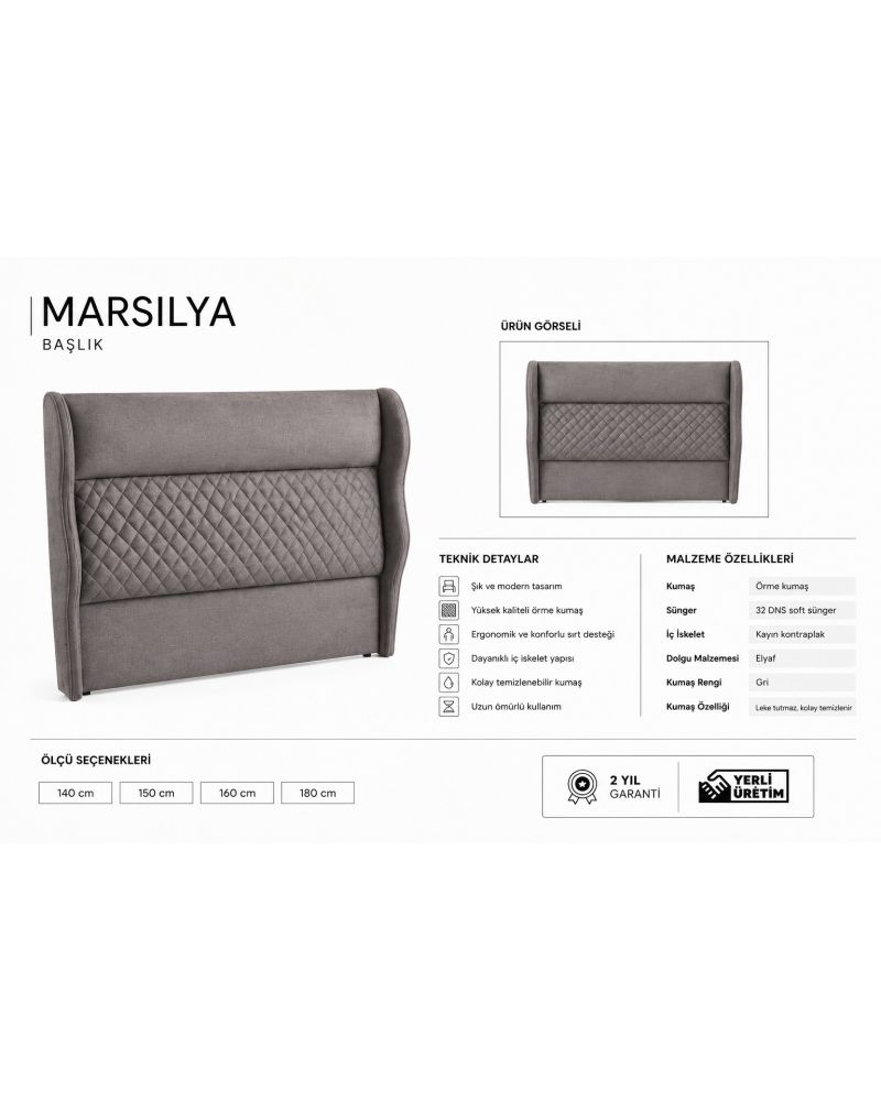 Marsilya Çift Kişilik Yatak Başlığı