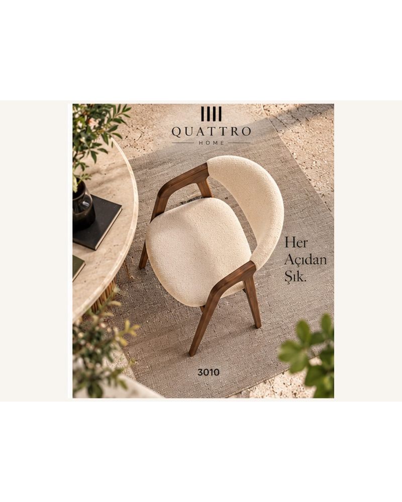 Lunessa 3010 Ahşap Kollu Döşemeli Sandalye