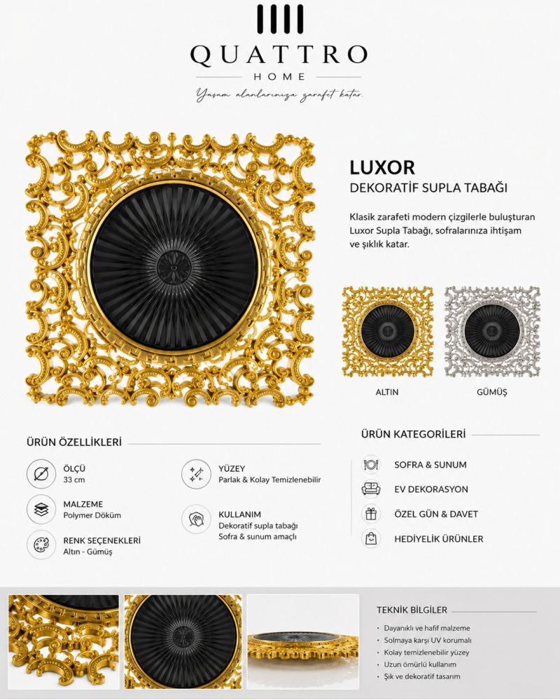 Luxor Dekoratif Supla Tabağı – 33 cm