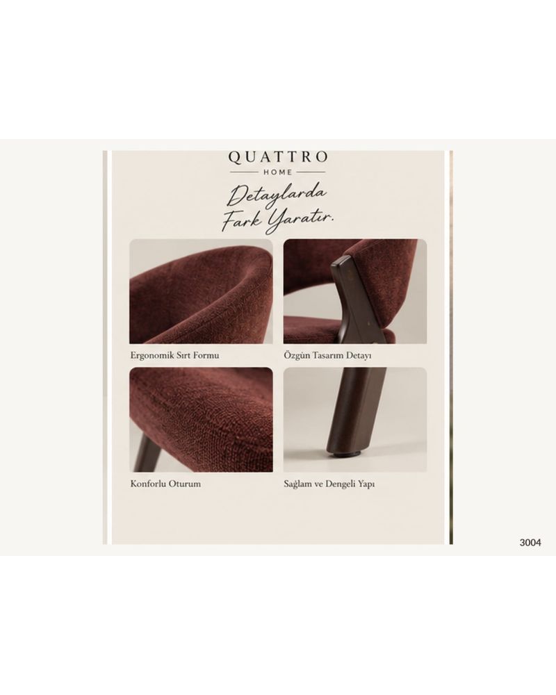 Lavenza 3004 Döşemeli Kollu Sandalye