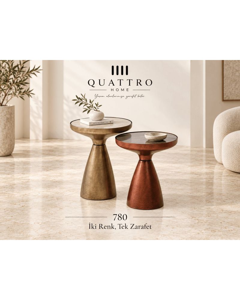 Aurelia 780 İkili Yan Sehpa-  Çap: 40 / 40 cm Yükseklik:   1 -53   / 2- 47 cm