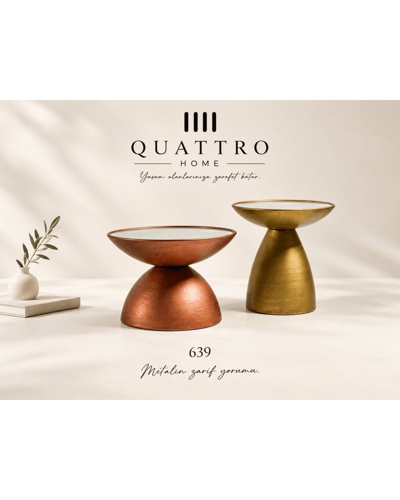 Aurelia 639 İkili Zigon Sehpa-Büyük Sehpa Genişlik: 61 cm Büyük Sehpa Yükseklik: 43 cm Küçük Sehpa Genişlik: 51 cm Küçük Sehpa Yükseklik: 46 cm