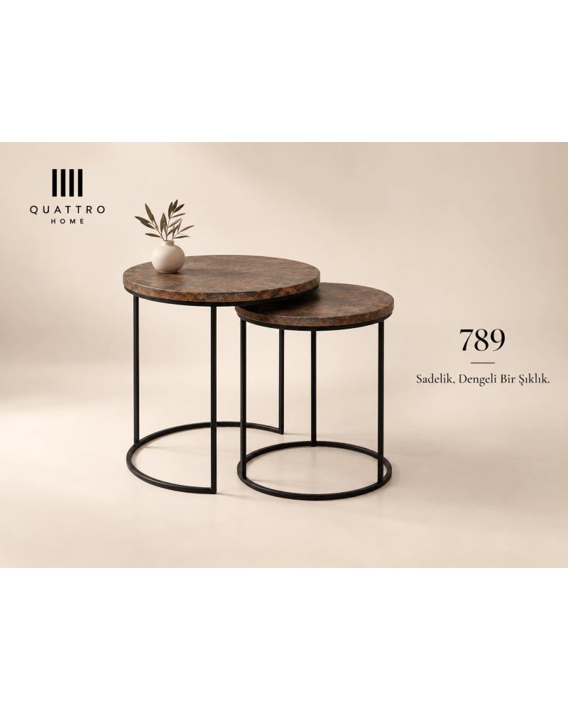 Lunessa 789 İkili Zigon Sehpa-Büyük Sehpa: 51 × 51 cm Büyük Sehpa Yüksekliği: 52 cm Küçük Sehpa: 40 × 40 cm Küçük Sehpa Yüksekliği: 47 cm