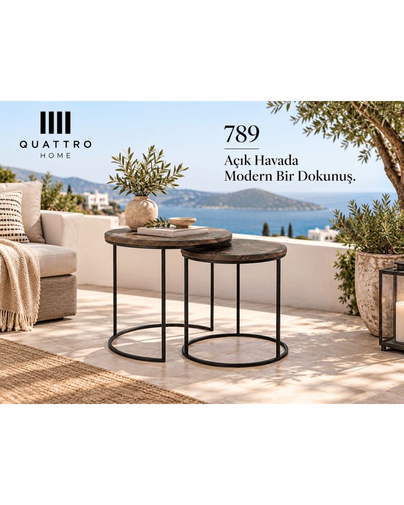 Lunessa 789 İkili Zigon Sehpa-Büyük Sehpa: 51 × 51 cm Büyük Sehpa Yüksekliği: 52 cm Küçük Sehpa: 40 × 40 cm Küçük Sehpa Yüksekliği: 47 cm