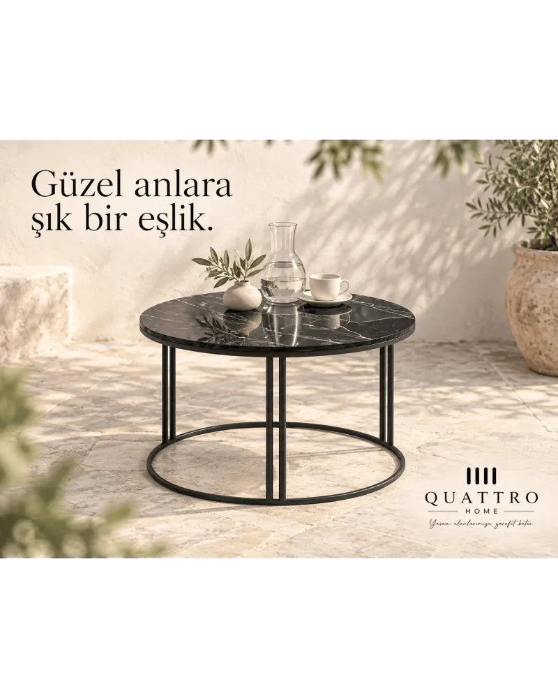 Siyah Orta Sehpa 70 cm