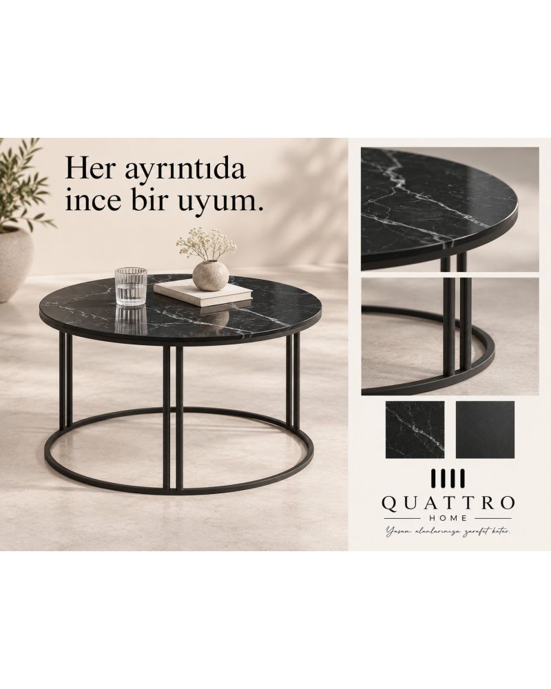 Siyah Orta Sehpa 70 cm
