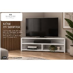 Beyaz Köşe TV Ünitesi 140 cm