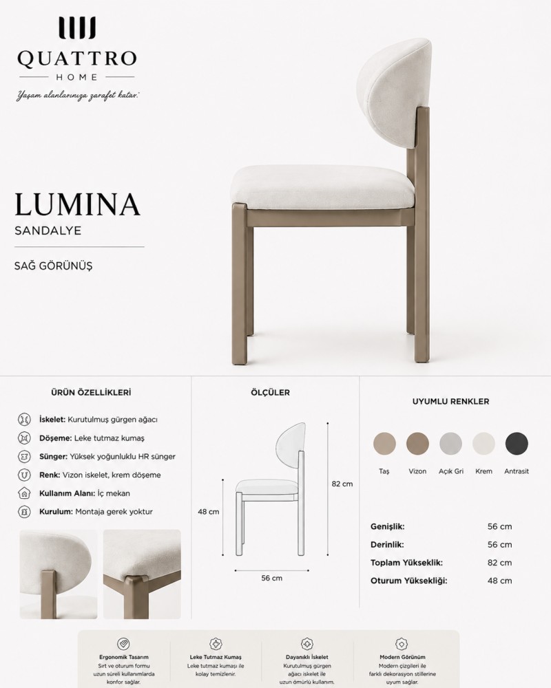 Lumina Modern Yemek Masası Takımı