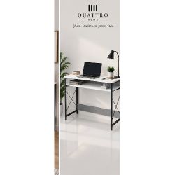 Raflı Beyaz Çalışma Masası 120 cm