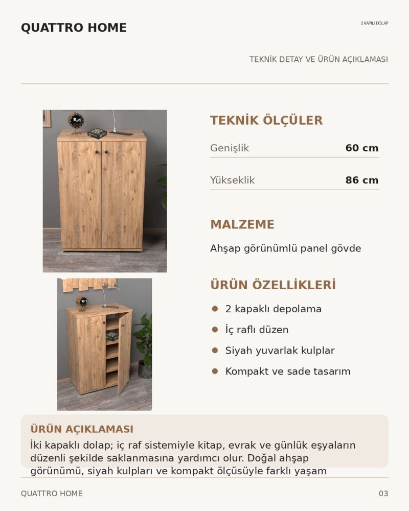 Ceviz Desenli Kapaklı Ayakkabılık ve Portmanto