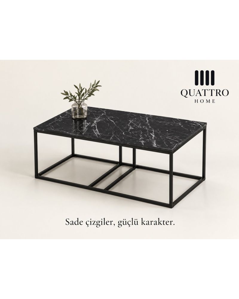 Siyah 4'lü Sehpa Seti