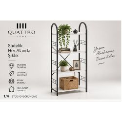 Metal Kitaplık Beyaz 150 cm 4 Raflı Çok Amaçlı Raf Ünitesi
