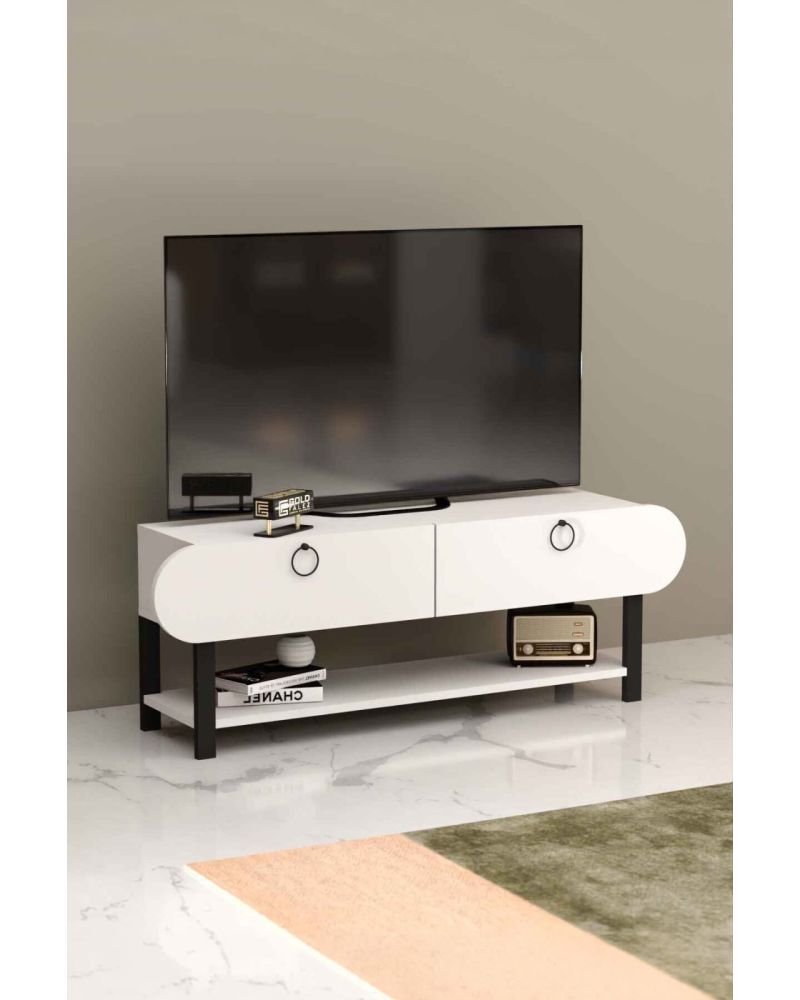Beyaz Modern TV Ünitesi - 110 cm