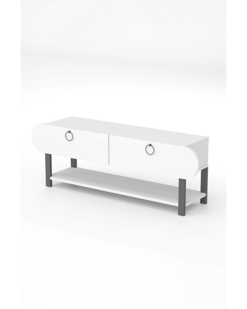 Beyaz Modern TV Ünitesi - 110 cm