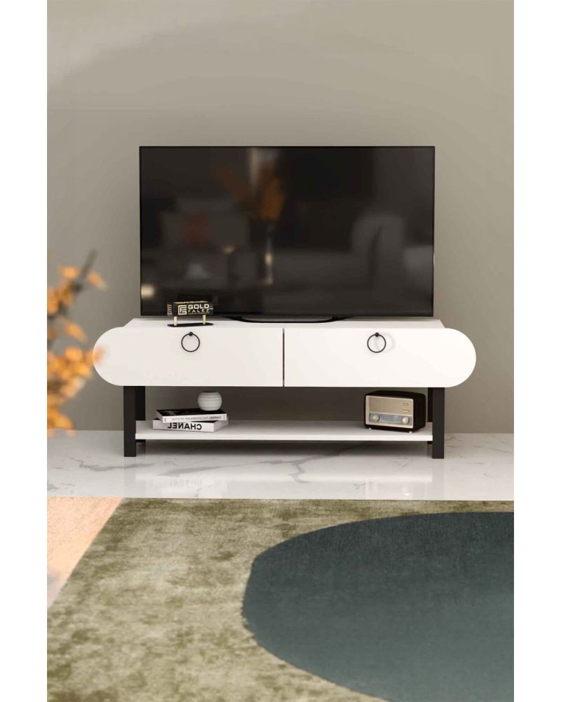 Beyaz Modern TV Ünitesi - 110 cm