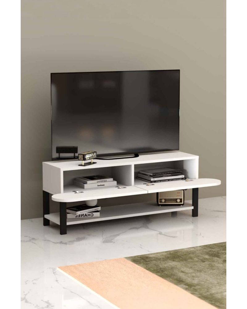 Beyaz Modern TV Ünitesi - 110 cm