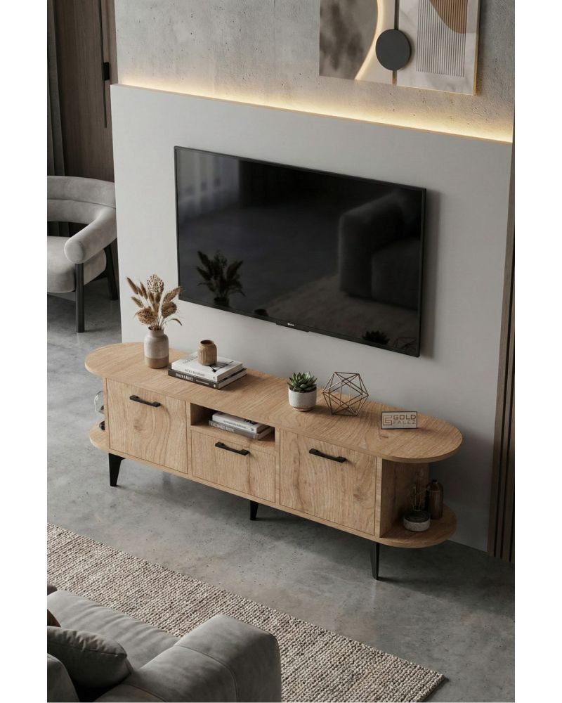 Bej Renkli Suntalam TV Sehpası 160x35 cm