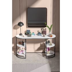 Dolunay Beyaz Çalışma ve Makyaj Masası 140 cm