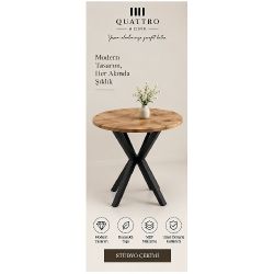 Yuvarlak Mutfak Masası Atlantik Kahverengi 70 cm