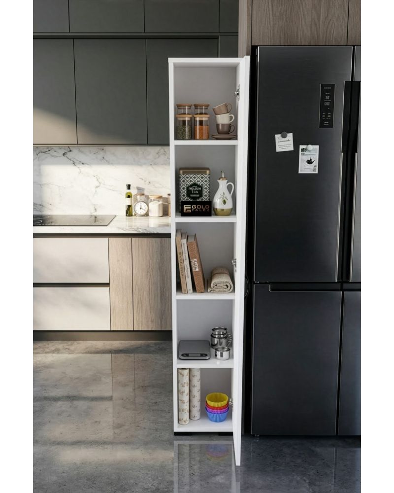 Beyaz Çok Amaçlı Banyo ve Mutfak Organizer Dolabı 30 cm