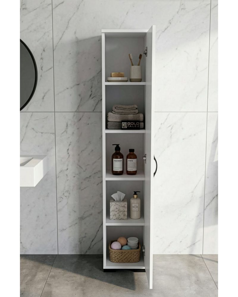 Beyaz Çok Amaçlı Banyo ve Mutfak Organizer Dolabı 30 cm