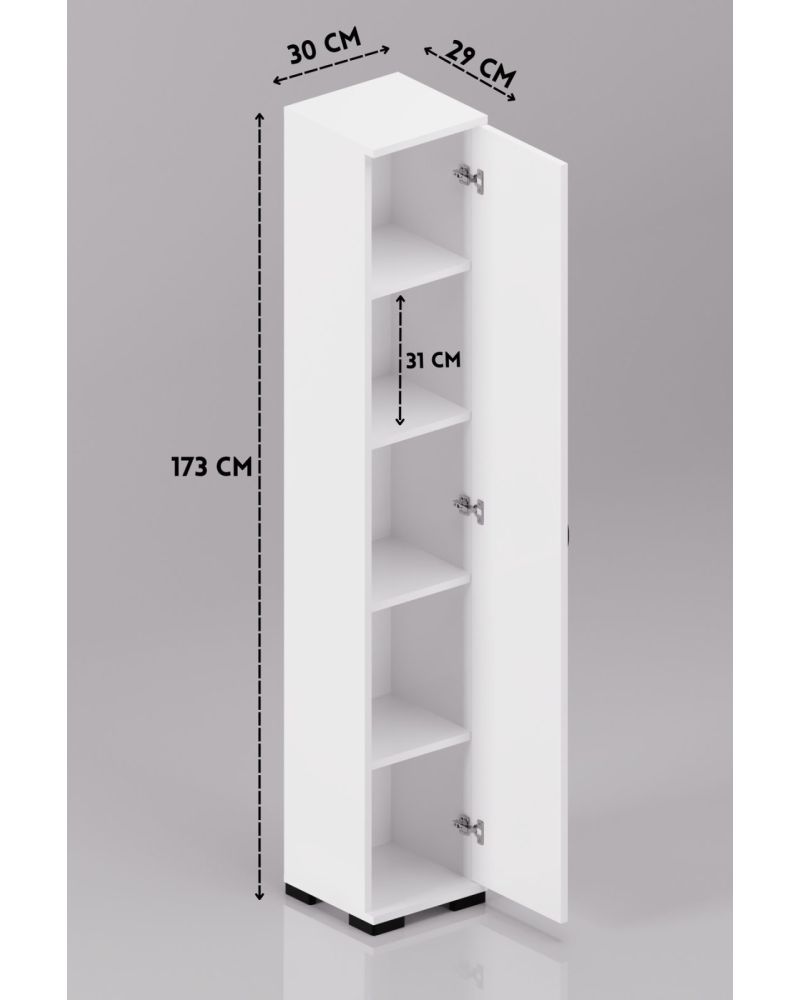 Beyaz Çok Amaçlı Banyo ve Mutfak Organizer Dolabı 30 cm