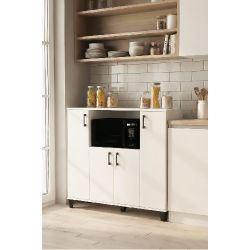 Mikrodalga Fırın Dolabı ve Kiler Ünitesi Beyaz 120 cm